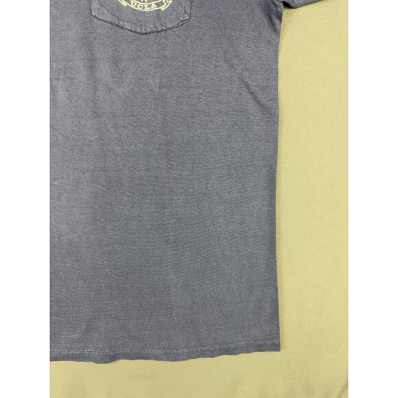 Vintage 90's UCLA University Of California Pocket Shirt Single Stitch Faded Navy - Picture 8 of 13